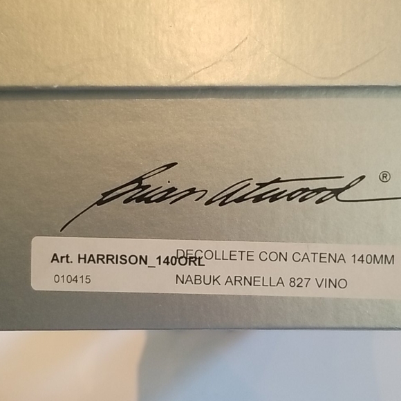 Brian Atwood Chain Heel Pump Wine Suede 36 - Picture 7 of 8